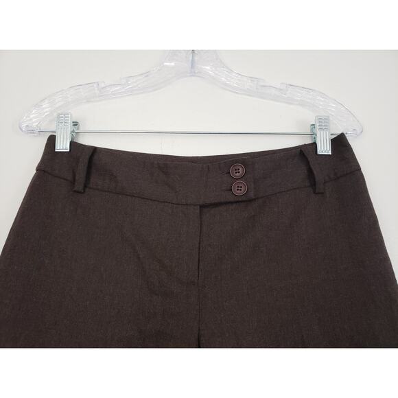 (J5) Ann Taylor Loft Ann Women's Petites Capri Pants Size 4P Wide Leg Browm Wool - Picture 2 of 7